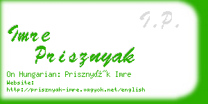 imre prisznyak business card